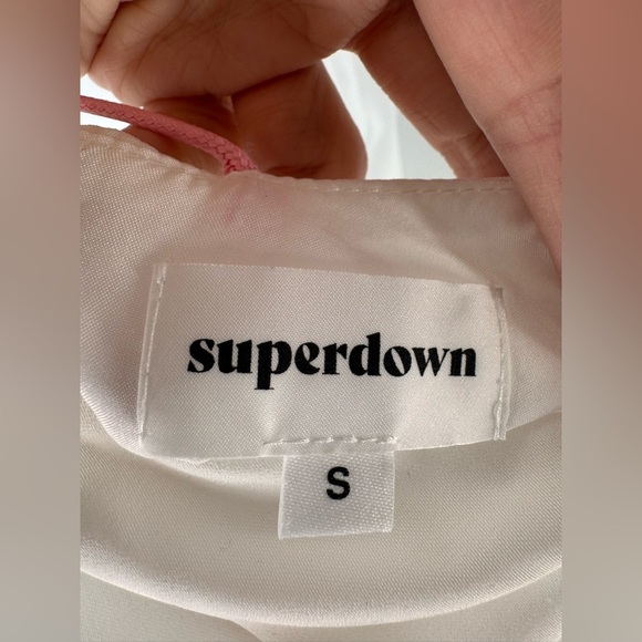 SUPERDOWN Breanna V-Neck Strappy Shift Mini Dress White Size Small - Picture 7 of 12